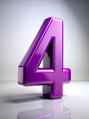 3d blue number 4