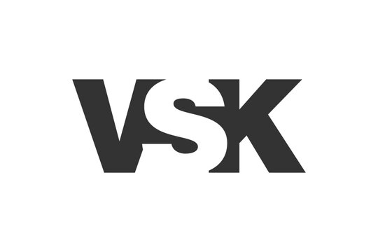 VSK logo design. Initial letter V S K bold font style for tech startups, consulting, corporate branding. Creative company name, headlines typography identity, trendy logotype.