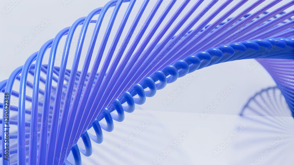 Canvas Prints 3d render illustration features a minimal geometric background with a blue wavy shape.