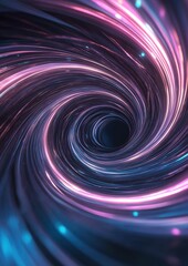 Fototapeta premium Abstract digital art piece that appears to be a spiral or vortex. the background is black, and the focal point of the image is a large, circular hole in the center.