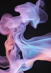 Naklejka premium Abstract digital art piece that appears to be made up of different shades of pink, blue, and purple smoke. the smoke is flowing in different directions, creating a sense of movement and energy.