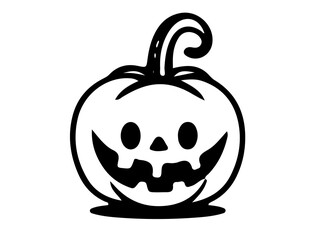 halloween pumpkin with a smile on white background