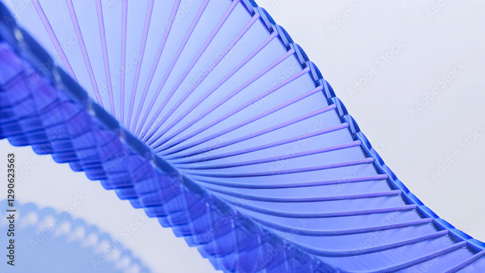 Poster 3d render illustration features a minimal geometric background with a blue wavy shape.