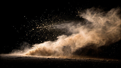 explosion on black background