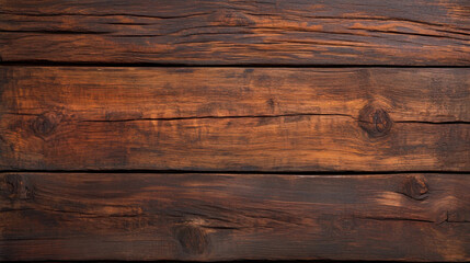 Naklejka premium Old wood texture in dark brown tones, showcasing natural grain and rustic charm. Perfect for backgrounds or design elements