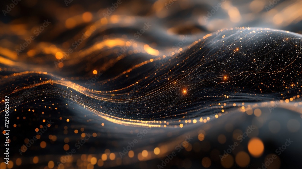 Poster a mesmerizing 3d visualization of a superstring theory universe, where tiny vibrating strings create