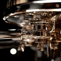 Fototapeta premium Espresso machine portafilter close-up