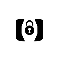 Secure padlock icon illustrating security, security, privacy, and data protection. Digital security.