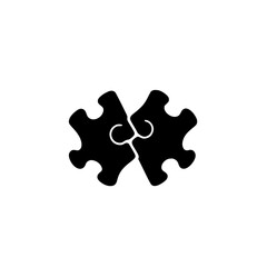 Obraz premium Monochromatic illustration of two interlocked puzzle pieces symbolizing collaboration and connection.