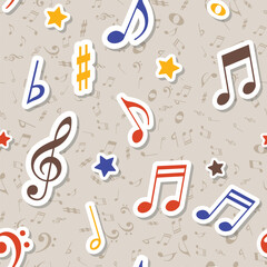 Seamless Vector Music Pattern – Decorative Musical Notes and Symbols
