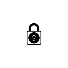 Minimalist black and white padlock icon, representing security, protection, and privacy.
