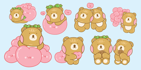 Cute Bear in Love Set