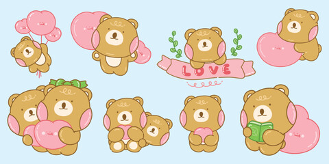 Cute Bear in Love Set