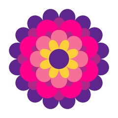 Mexican traditional flower. Ethnic embroidery decoration. Ornate folk graphic, wallpaper element. Festive mexican floral motif. Vector illustration