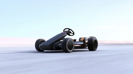 Sleek go-kart design on smooth surface showcasing innovative rac
