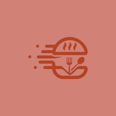 fast food delivery logo design template