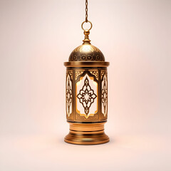 Islamic ramadan kareem lantern on white background