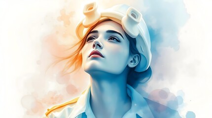 Young beautiful women in colourful background 