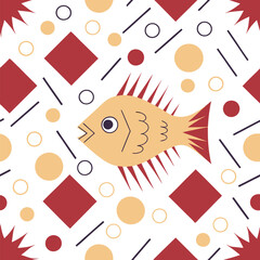 Anglerfish Seamless Pattern Art