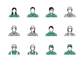 作業員や技術者のアイコンセット