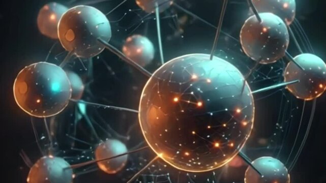 Illustration abstract representation of artificial intelligence through a network of glowing lines and interconnected nodes, symbolizing the flow of information and complex algorithms.  Generative AI.