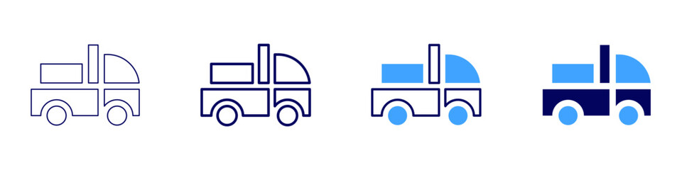 Truck cargo icon in 4 different styles. Thin Line, Line, Bold Line, Duotone. Duotone style. Editable stroke