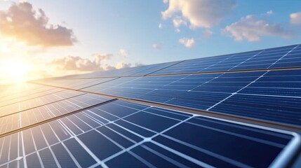 A close-up of solar power panels, highlighting the importance of renewable energy solutions in modern times. -