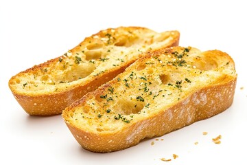 garlic bread isolated on white background 8k image