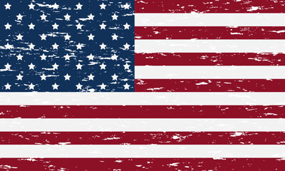 Fototapeta premium Flag of USA with grunge effect, american flag. Vector illustration, EPS 10