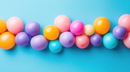 Colorful Balloons in Dynamic Arrangement, Symbolizing Joy and Creativity