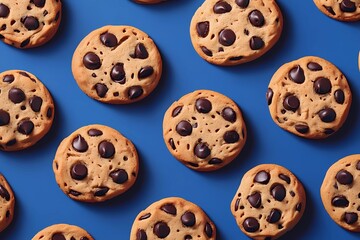 Chocolate cookies with a crispy texture and rich cocoa flavor, arranged in a stack on a rustic wooden background, style book illustration