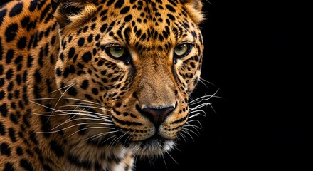 Obraz premium Magnificent Leopard Portrait: A Close-Up of a Wild Cat