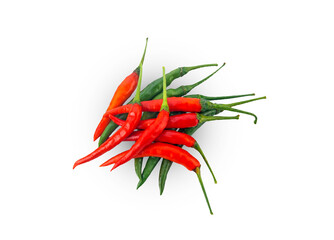fresh chili peppers isolated on white background