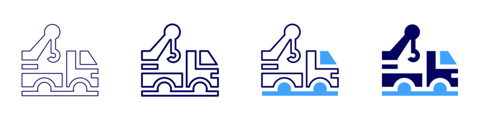 Truck parking space rental icon in 4 different styles. Thin Line, Line, Bold Line, Duotone. Duotone style. Editable stroke