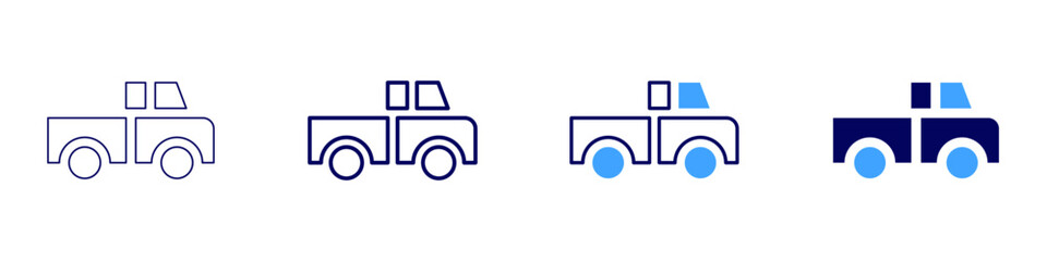Truck repair equipment icon in 4 different styles. Thin Line, Line, Bold Line, Duotone. Duotone style. Editable stroke