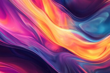 Fototapeta premium Vibrant abstract energy waves flowing through fluid motion in a colorful digital artwork inspiring creativity and dynamic energy in a modern art environment