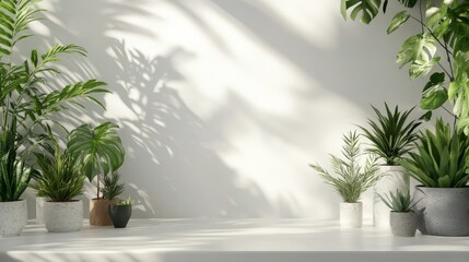 Lush Indoor Garden With Various Green Plants and Natural Light Illuminating the Space