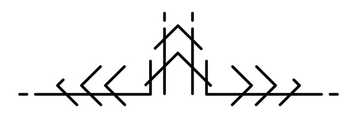 Line geometric element. Modern decorative curling divider.