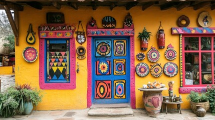 Fototapeta premium Vibrant Hand-Painted Mural on Building Side
