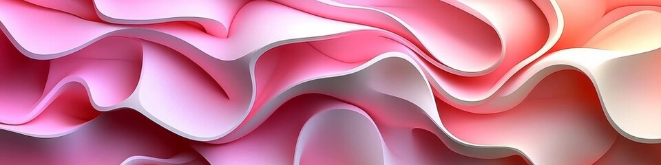Obraz premium Abstract Soft Pink Swirls Background, Gradient Textured Wavy Flowing with Curves For Text or Banner