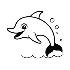 Outline  of a dolphin