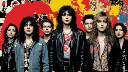 Minimalist print style collage poster, Stylish grunge backdrop, Retro futuristic graphic design style.