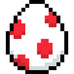 Fototapeta premium Egg with colorful pattern. Yoshi egg. Dinosaur egg pixel style 