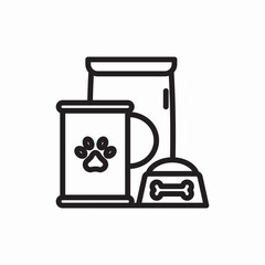 Pet food bowl cat icon vector sign
