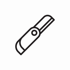 Utility knife cutter tool icon vector sign