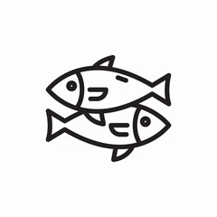  Fresh fish seafood market icon vector sign