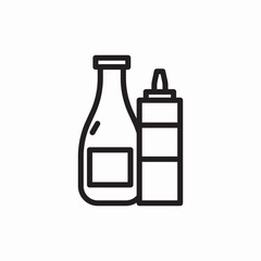 Condiment bottles sauce set icon vector sign