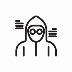 Anonymous hacker security icon vector sign