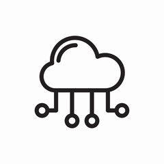 Cloud network connection icon vector sign