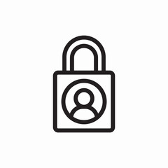 User account lock icon vector sign